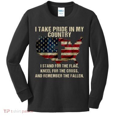 Patriotic American Flag Kids Long Sleeve Shirt