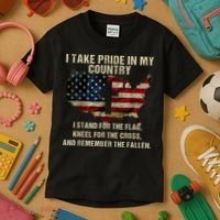 Patriotic American Flag Kids T-Shirt thumb 3