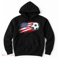 Patriotic American Flag Soccer USA Ball Hoodie thumb 0