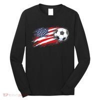 Patriotic American Flag Soccer USA Ball Long Sleeve Shirt thumb 0