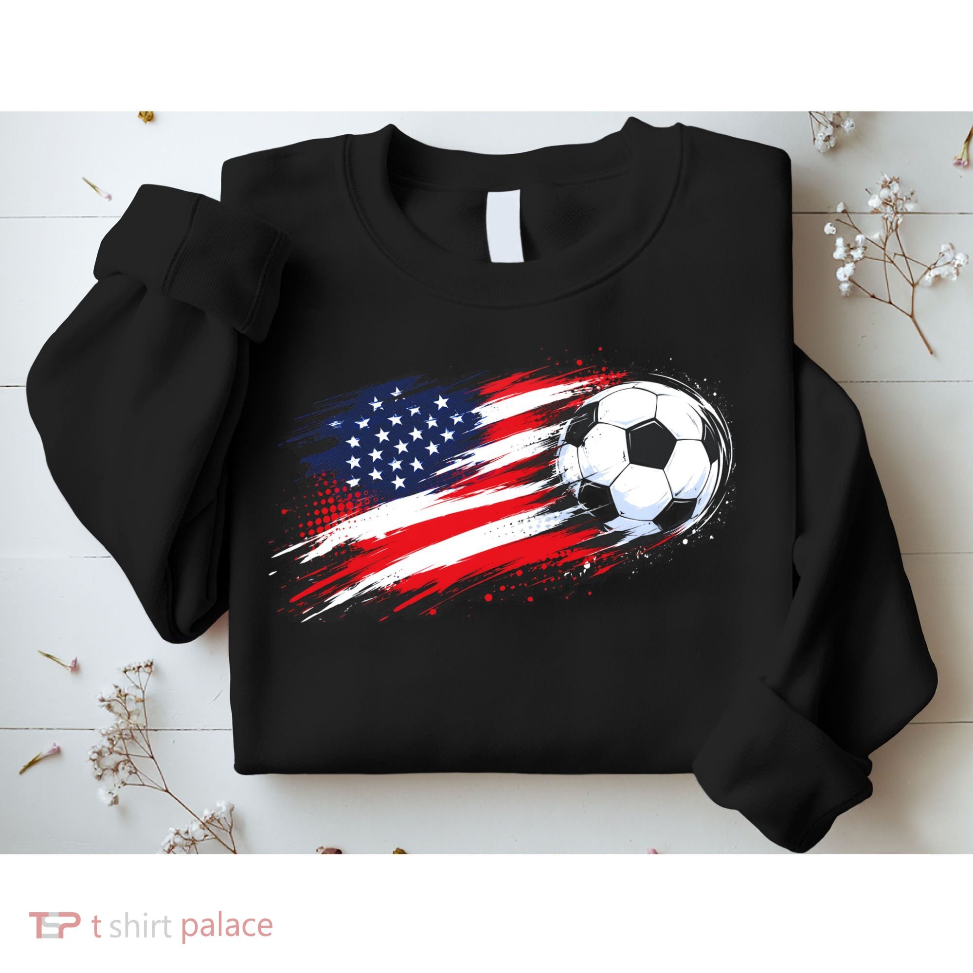 Patriotic American Flag Soccer USA Ball Sweatshirt