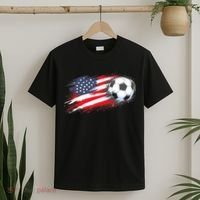 Patriotic American Flag Soccer USA Ball T-Shirt thumb 2