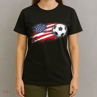 Patriotic American Flag Soccer USA Ball T-Shirt thumb 4