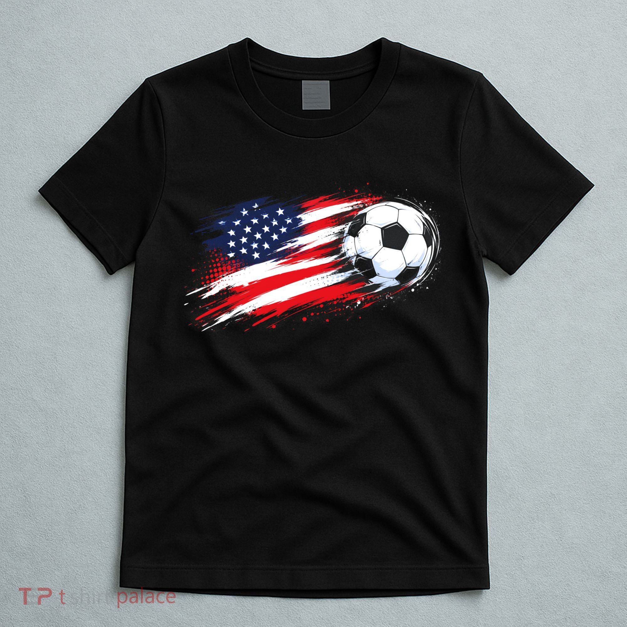 Patriotic American Flag Soccer USA Ball T-Shirt