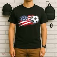 Patriotic American Flag Soccer USA Ball T-Shirt thumb 6