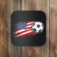 Patriotic American Flag Soccer USA Ball Coaster thumb 0