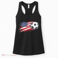 Patriotic American Flag Soccer USA Ball Women's Tank Top thumb 0