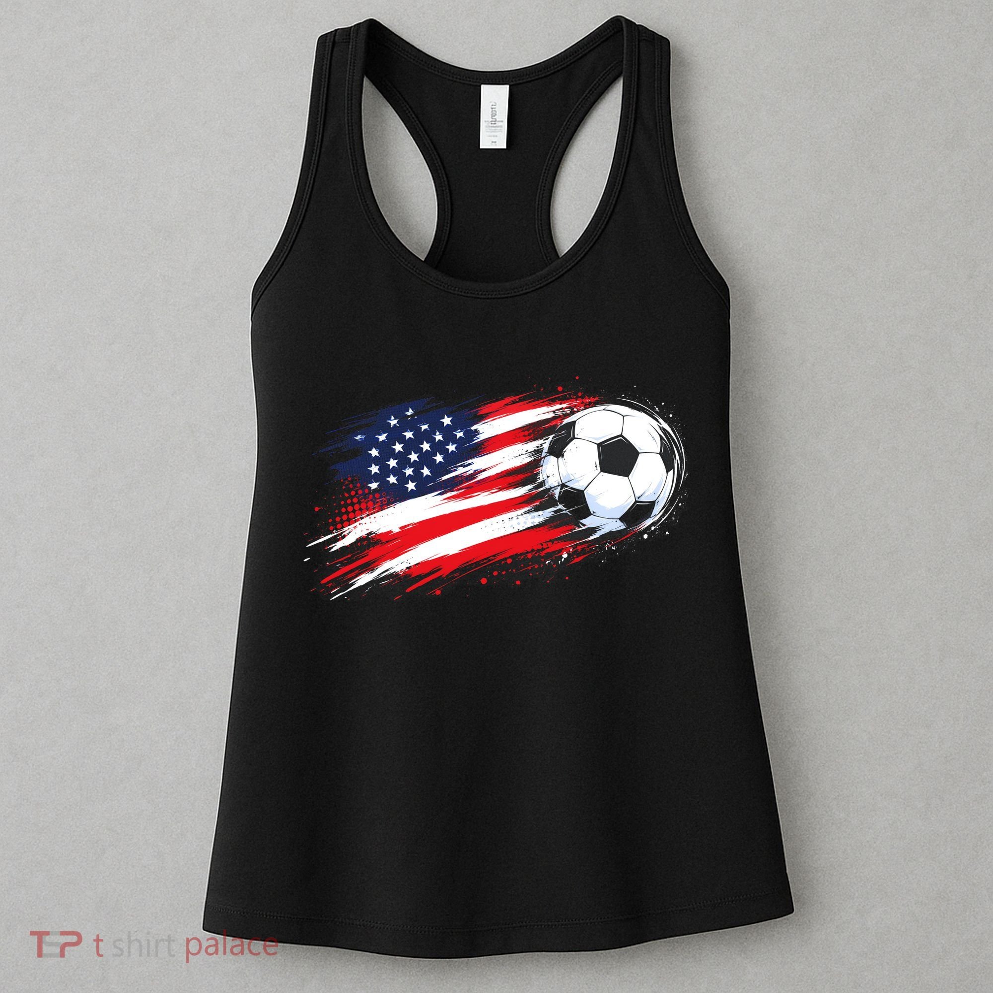 Patriotic American Flag Soccer USA Ball Women's Tank Top