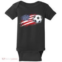 Patriotic American Flag Soccer USA Ball Baby Bodysuit thumb 0