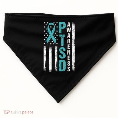 Ptsd Awareness Flag Post Traumatic Stress Disorder Warrior Gift USA-Made Doggie Bandana