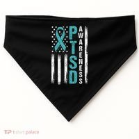 Ptsd Awareness Flag Post Traumatic Stress Disorder Warrior Gift USA-Made Doggie Bandana thumb 0