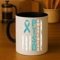 Ptsd Awareness Flag Post Traumatic Stress Disorder Warrior Gift Coffee Mug thumb 4