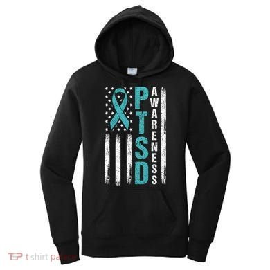 Ptsd Awareness Flag Post Traumatic Stress Disorder Warrior Gift Women's Hoodie