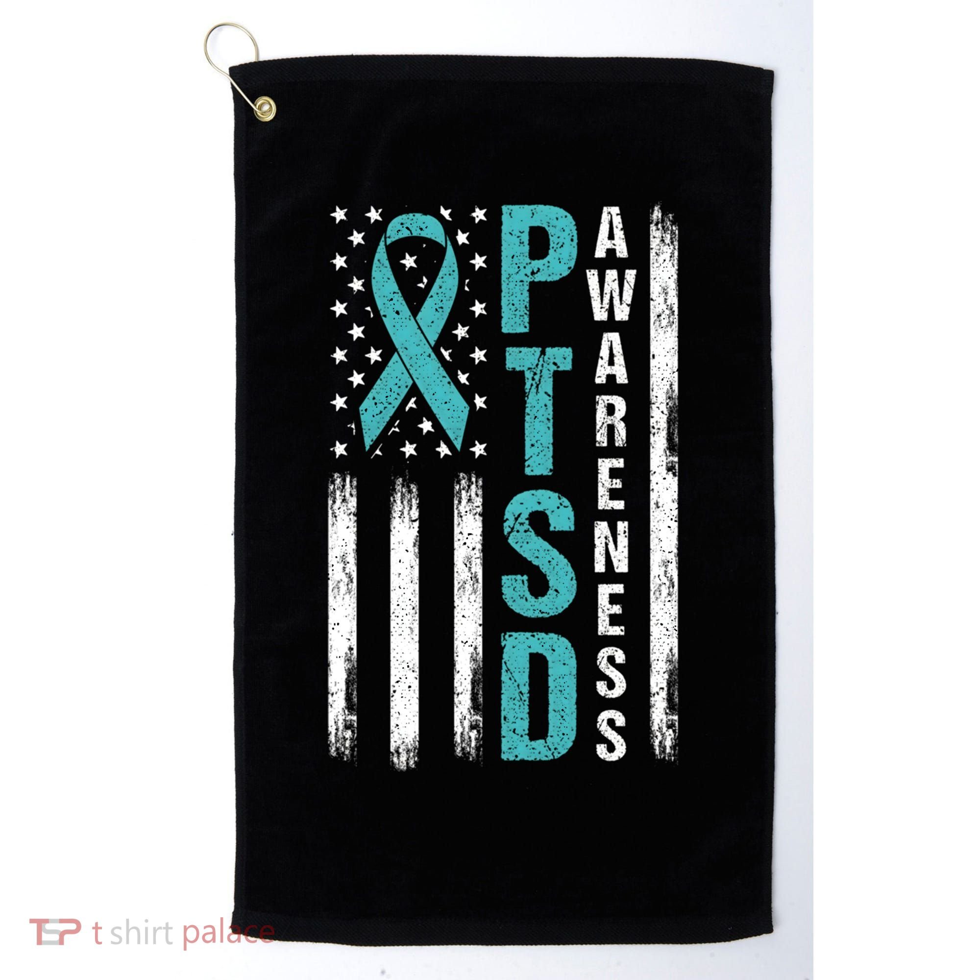 Ptsd Awareness Flag Post Traumatic Stress Disorder Warrior Gift Golf Towel