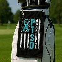 Ptsd Awareness Flag Post Traumatic Stress Disorder Warrior Gift Golf Towel thumb 2