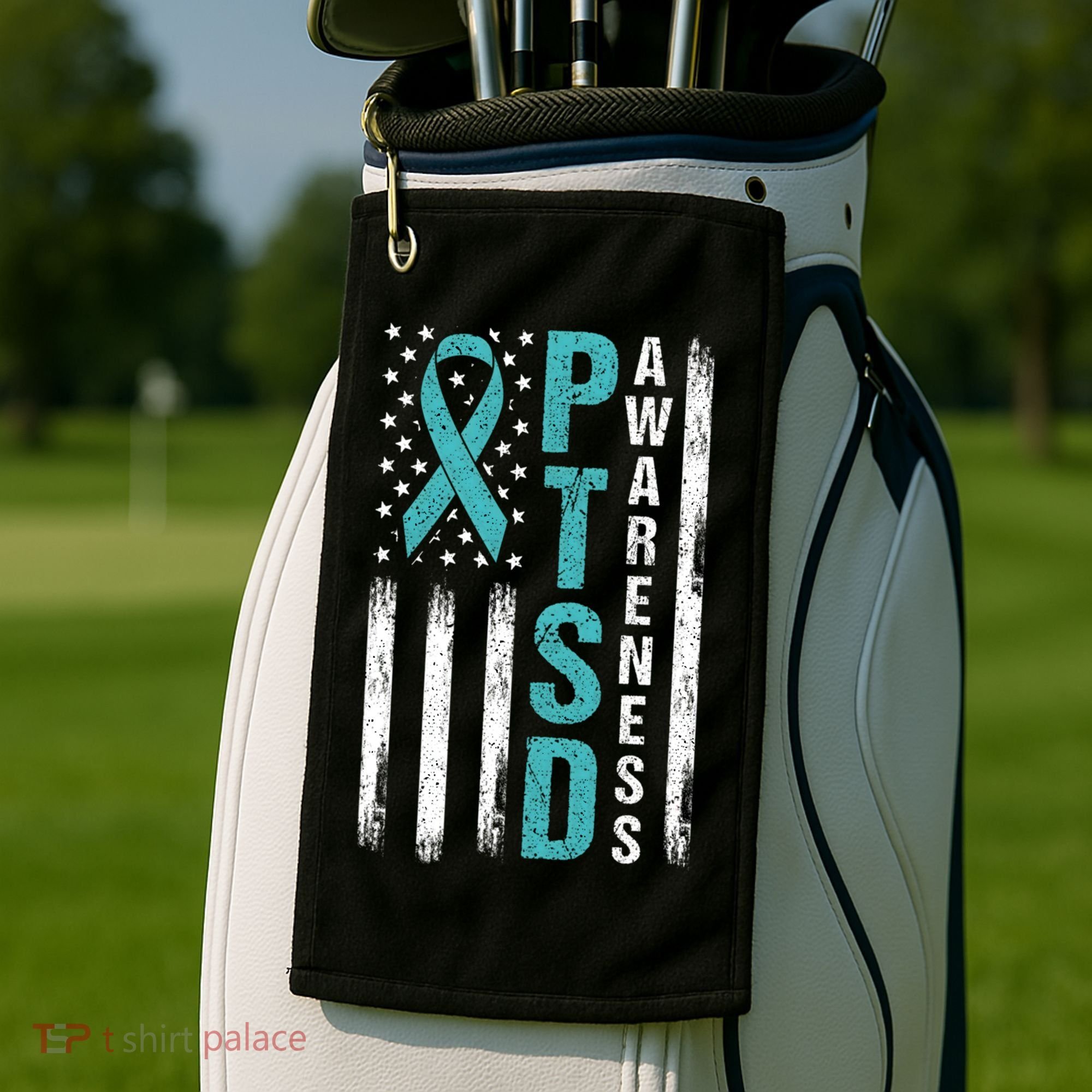 Ptsd Awareness Flag Post Traumatic Stress Disorder Warrior Gift Golf Towel