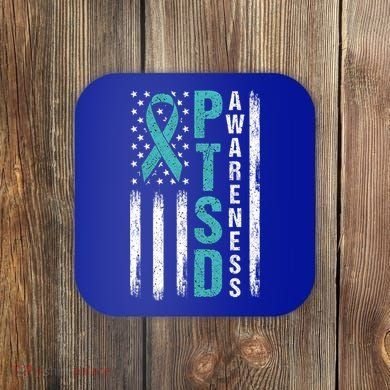 Ptsd Awareness Flag Post Traumatic Stress Disorder Warrior Gift Coaster