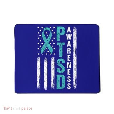 Ptsd Awareness Flag Post Traumatic Stress Disorder Warrior Gift Mousepad