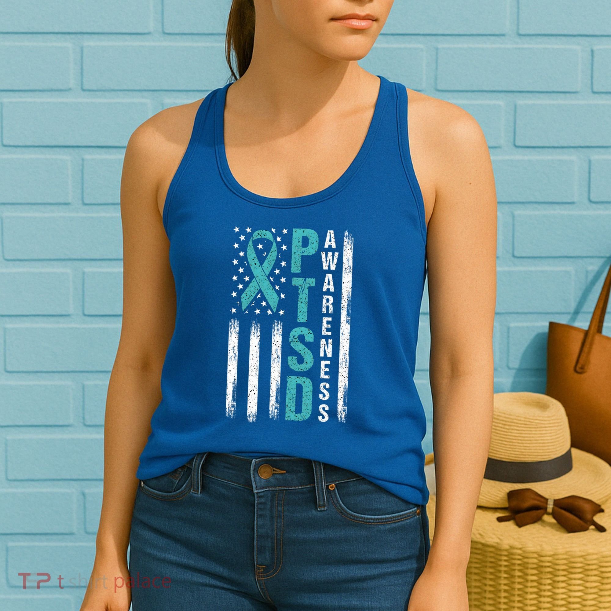 Ptsd Awareness Flag Post Traumatic Stress Disorder Warrior Gift Women's Tank Top