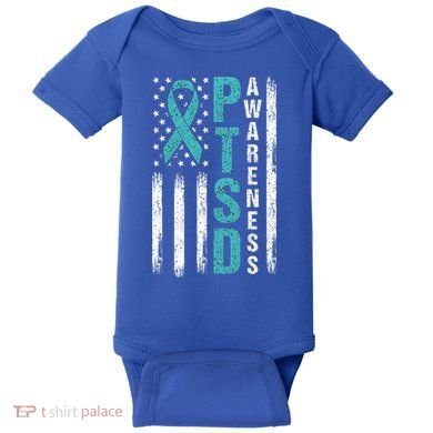Ptsd Awareness Flag Post Traumatic Stress Disorder Warrior Gift Baby Bodysuit