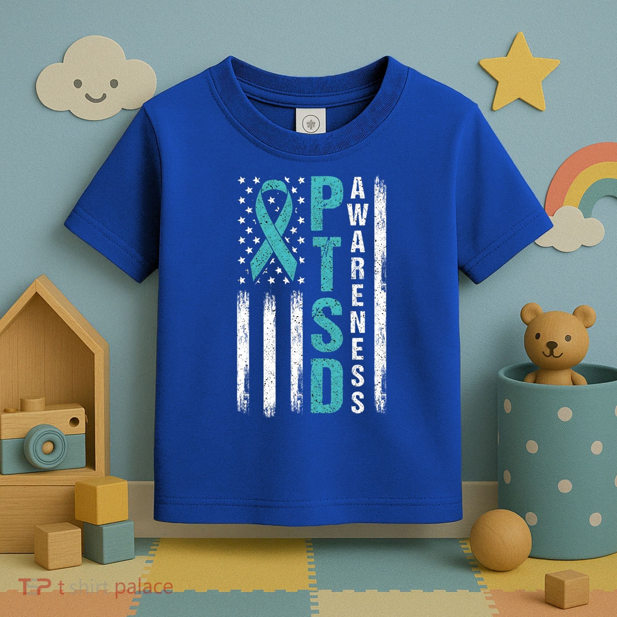 Ptsd Awareness Flag Post Traumatic Stress Disorder Warrior Gift Toddler T-Shirt