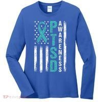 Ptsd Awareness Flag Post Traumatic Stress Disorder Warrior Gift Women's Long Sleeve Shirt thumb 0