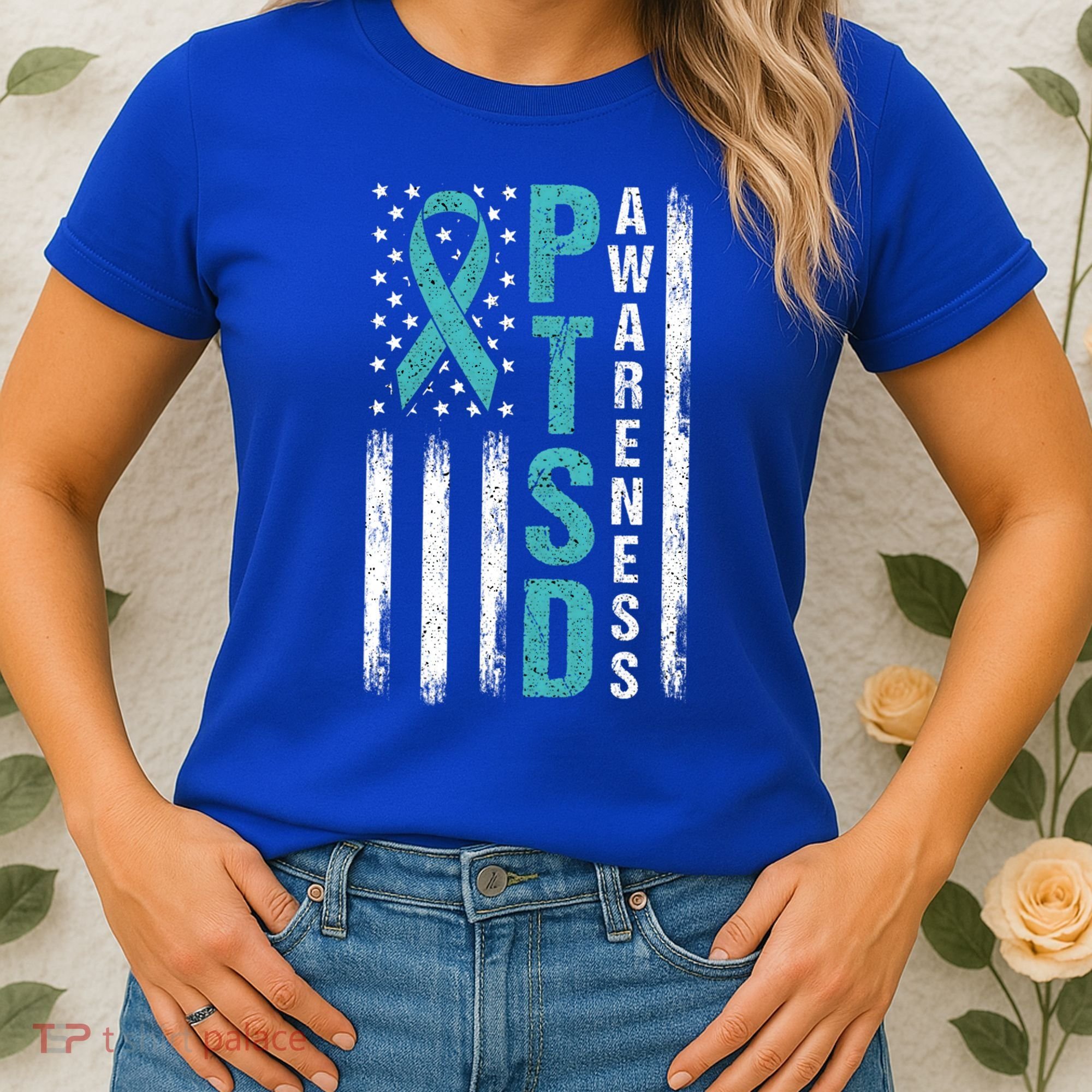 Ptsd Awareness Flag Post Traumatic Stress Disorder Warrior Gift Women's T-Shirt