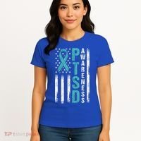 Ptsd Awareness Flag Post Traumatic Stress Disorder Warrior Gift Women's T-Shirt thumb 4
