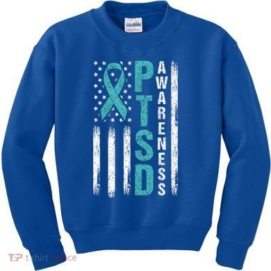 Ptsd Awareness Flag Post Traumatic Stress Disorder Warrior Gift Kids Sweatshirt