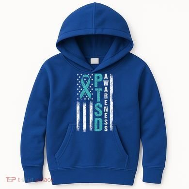 Ptsd Awareness Flag Post Traumatic Stress Disorder Warrior Gift Kids Hoodie