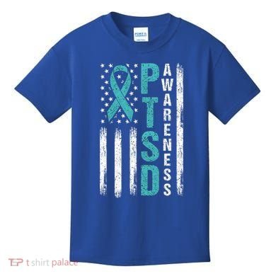 Ptsd Awareness Flag Post Traumatic Stress Disorder Warrior Gift Kids T-Shirt