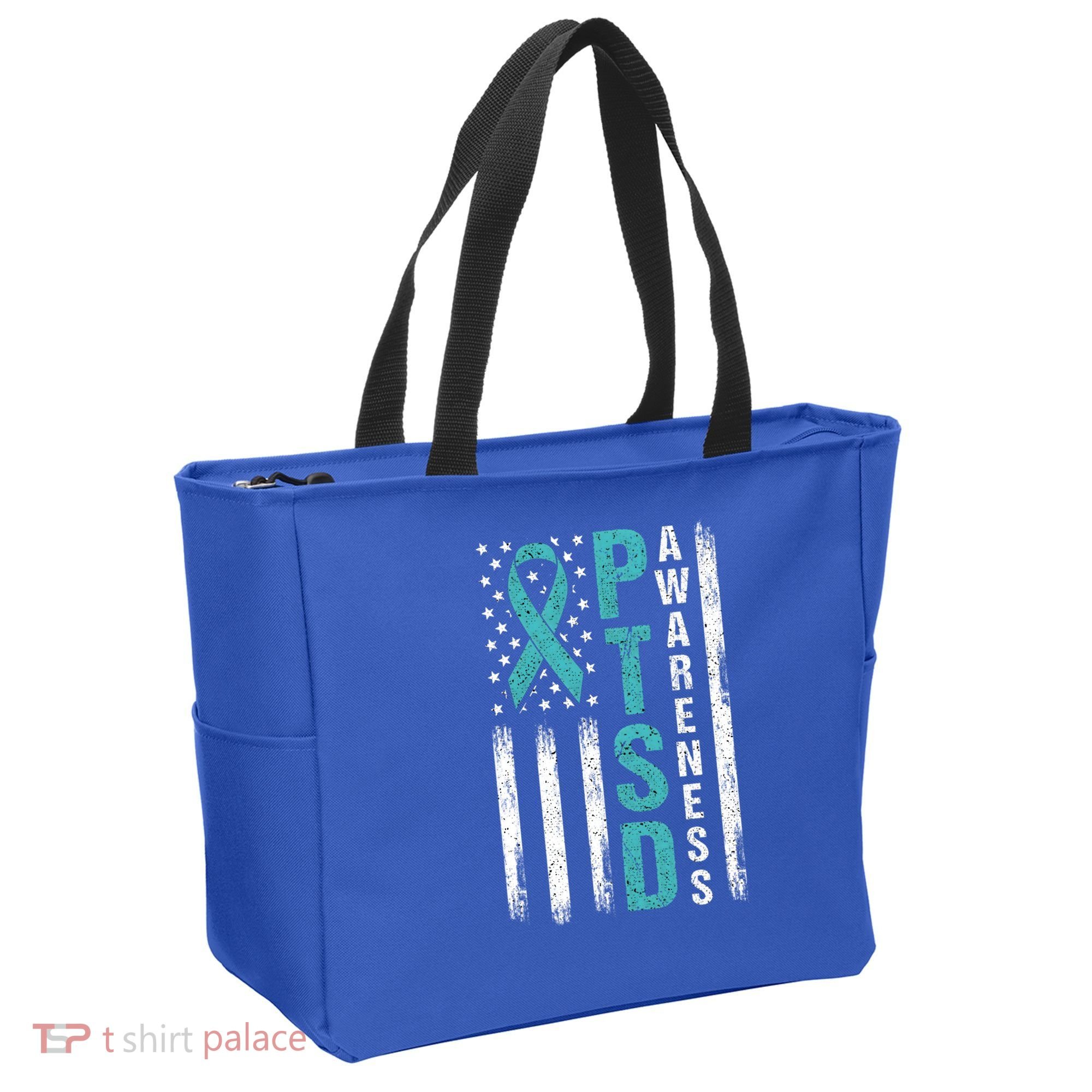 Ptsd Awareness Flag Post Traumatic Stress Disorder Warrior Gift Tote Bag