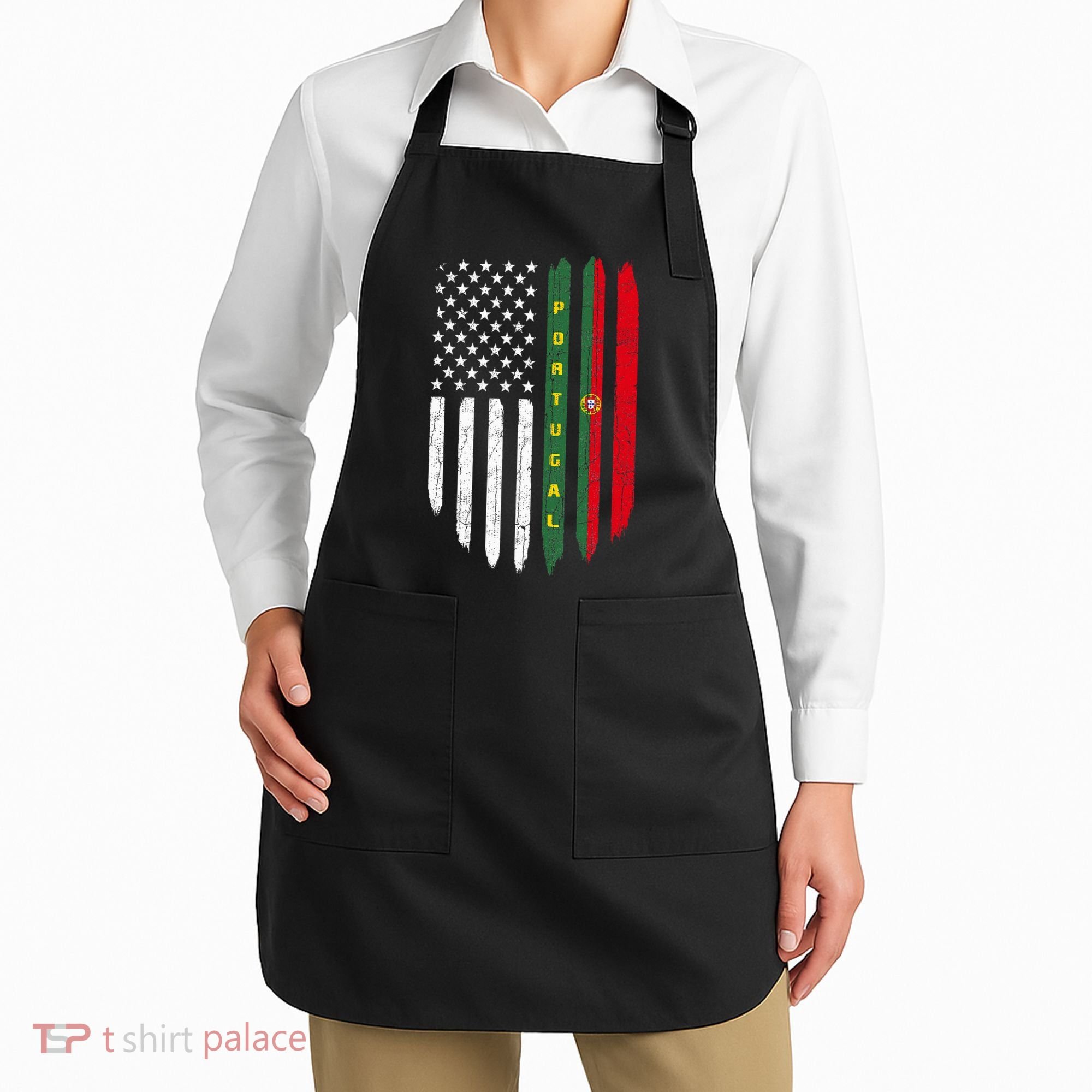 Portuguese American Flag Portugal Roots Dad Gift Apron