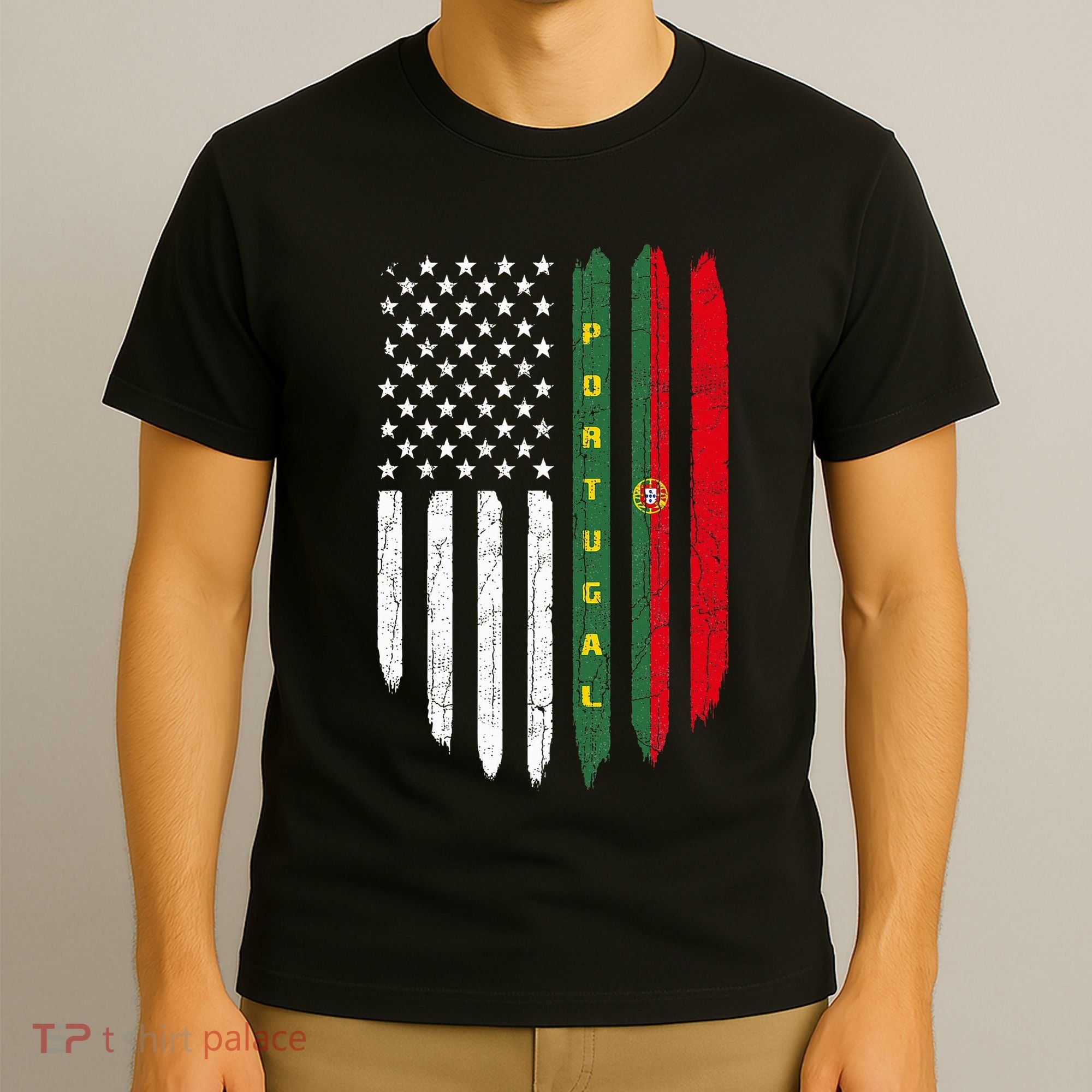 Portuguese American Flag Portugal Roots Dad Gift T-Shirt