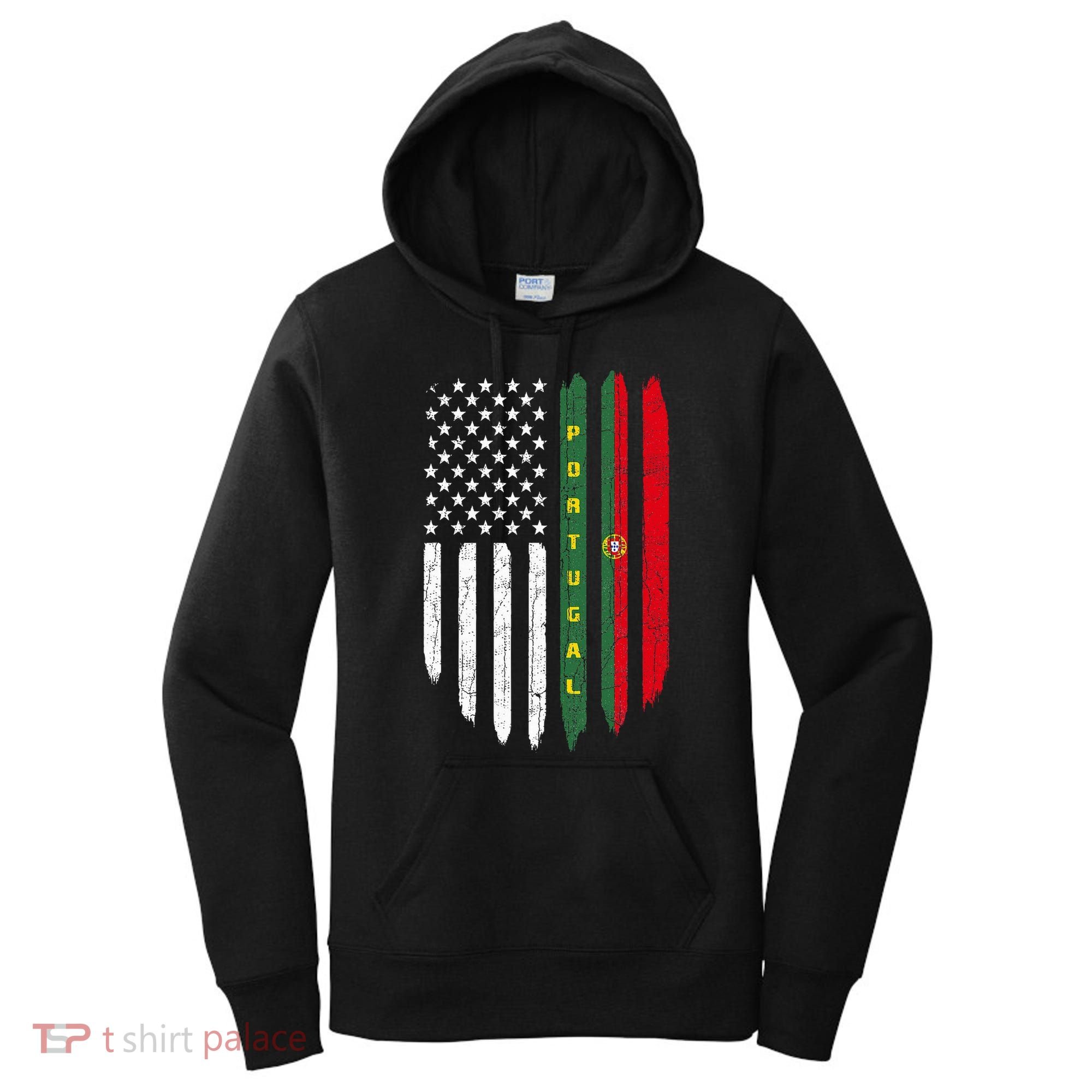 Portuguese American Flag Portugal Roots Dad Gift Women's Hoodie
