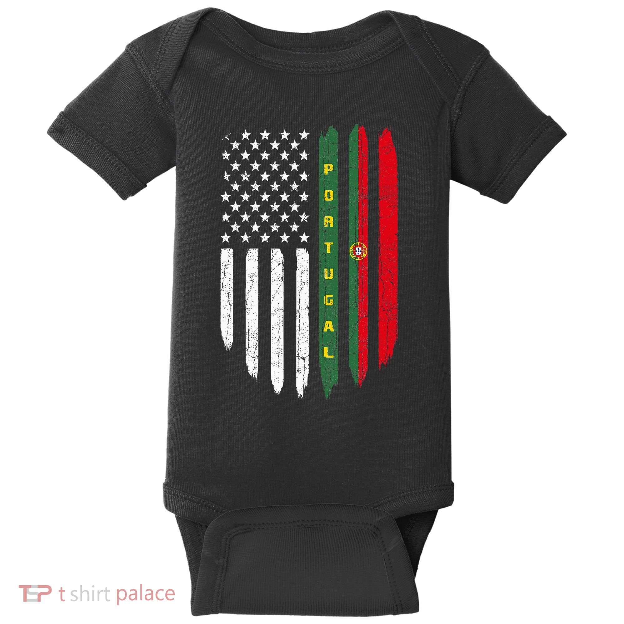 Portuguese American Flag Portugal Roots Dad Gift Baby Bodysuit