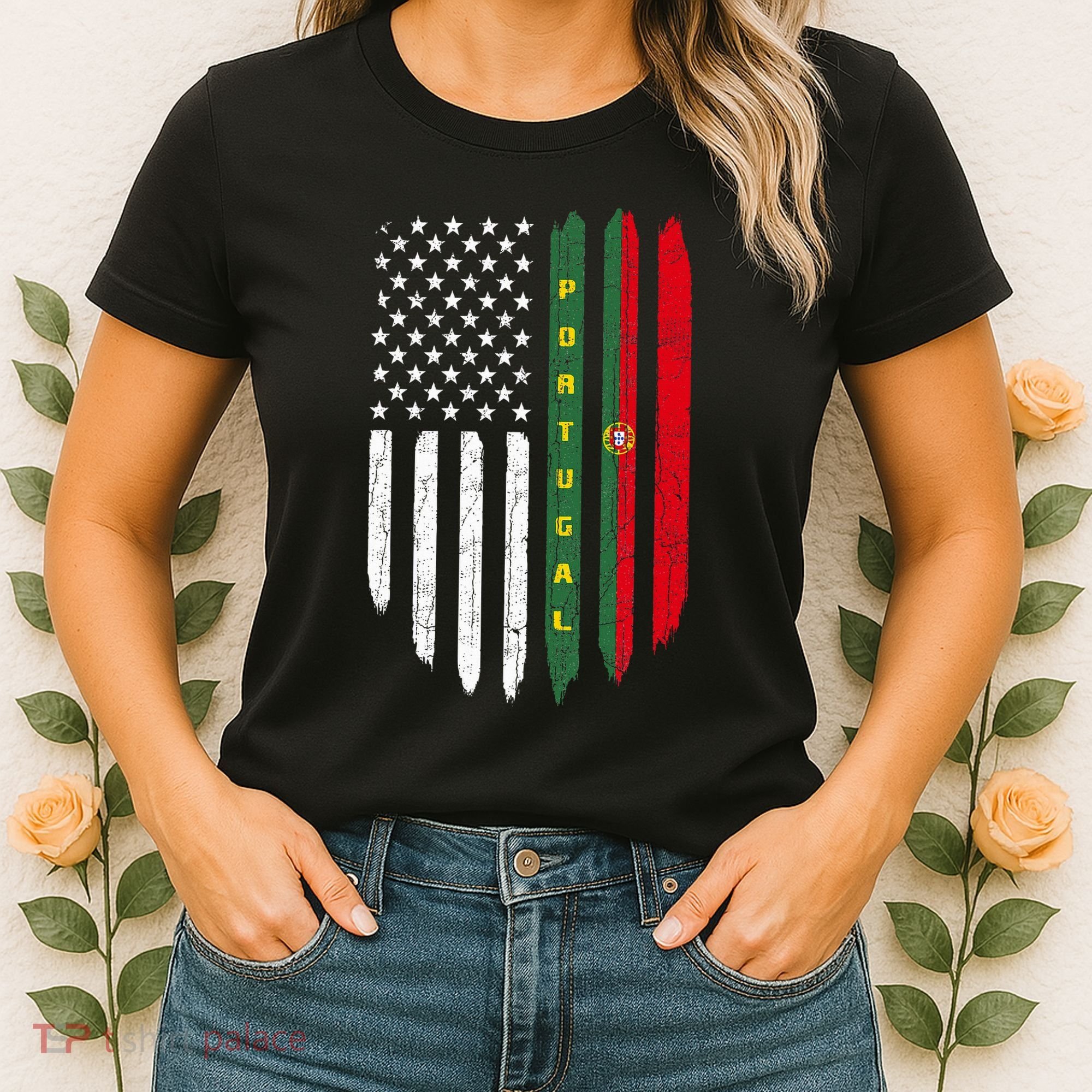 Portuguese American Flag Portugal Roots Dad Gift Women's T-Shirt