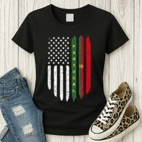 Portuguese American Flag Portugal Roots Dad Gift Women's T-Shirt thumb 3