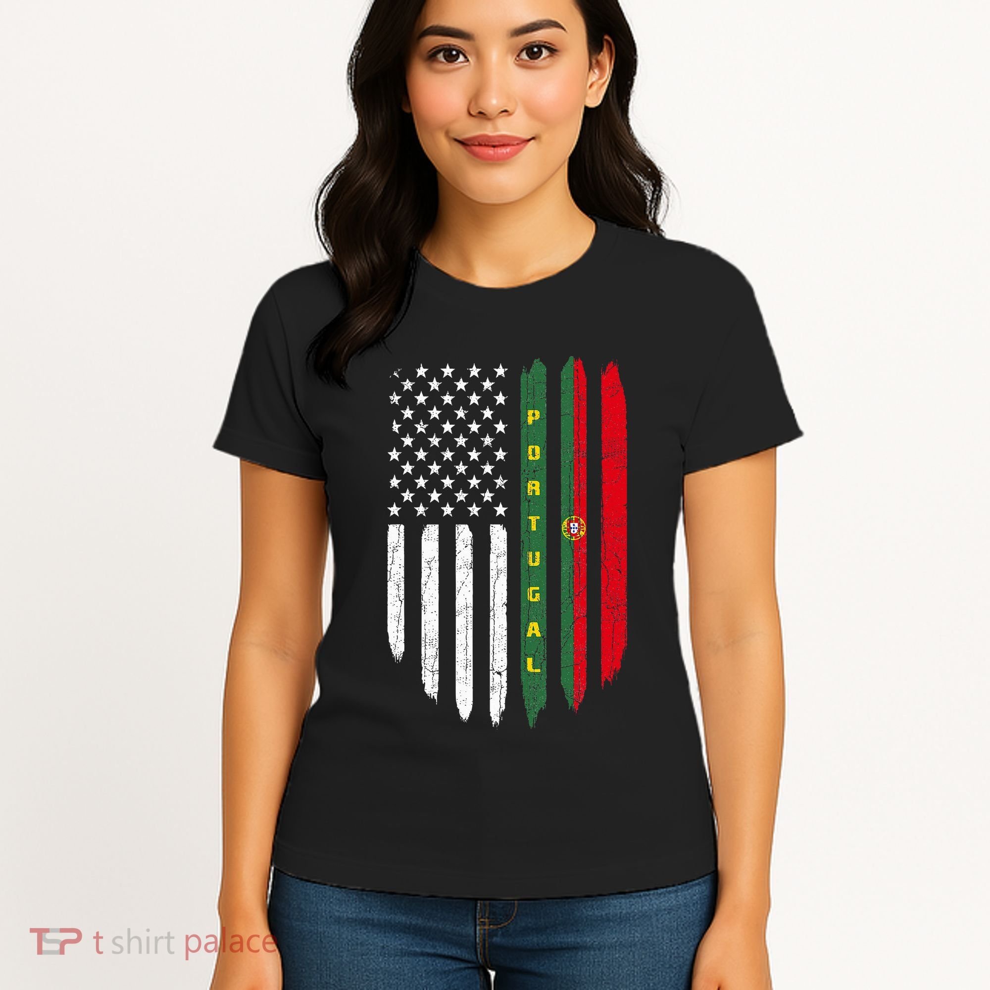 Portuguese American Flag Portugal Roots Dad Gift Women's T-Shirt