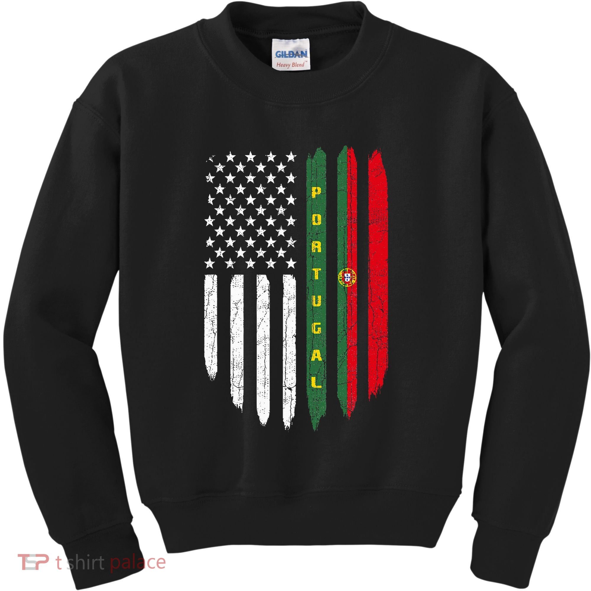 Portuguese American Flag Portugal Roots Dad Gift Kids Sweatshirt