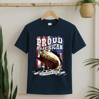 Proud American Flag Let Freedom Reign Fishing T-Shirt thumb 2
