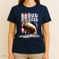 Proud American Flag Let Freedom Reign Fishing T-Shirt thumb 4