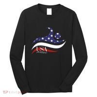 Patriotic American Flag Swimming Usa Gift Swim Team Long Sleeve Shirt thumb 0