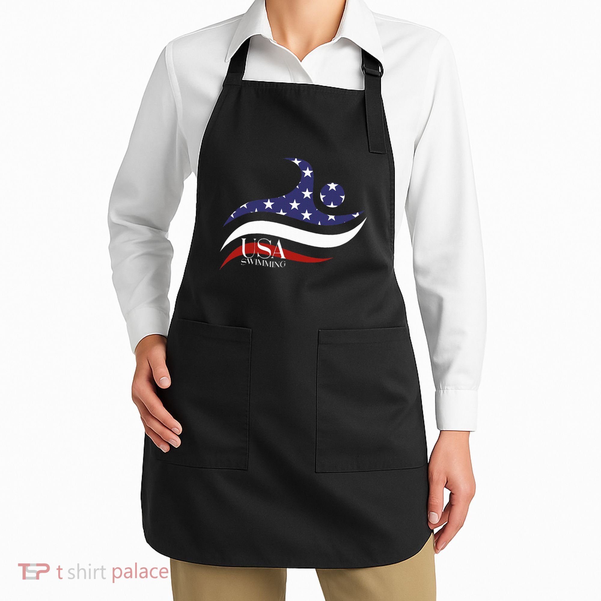 Patriotic American Flag Swimming Usa Gift Swim Team Apron