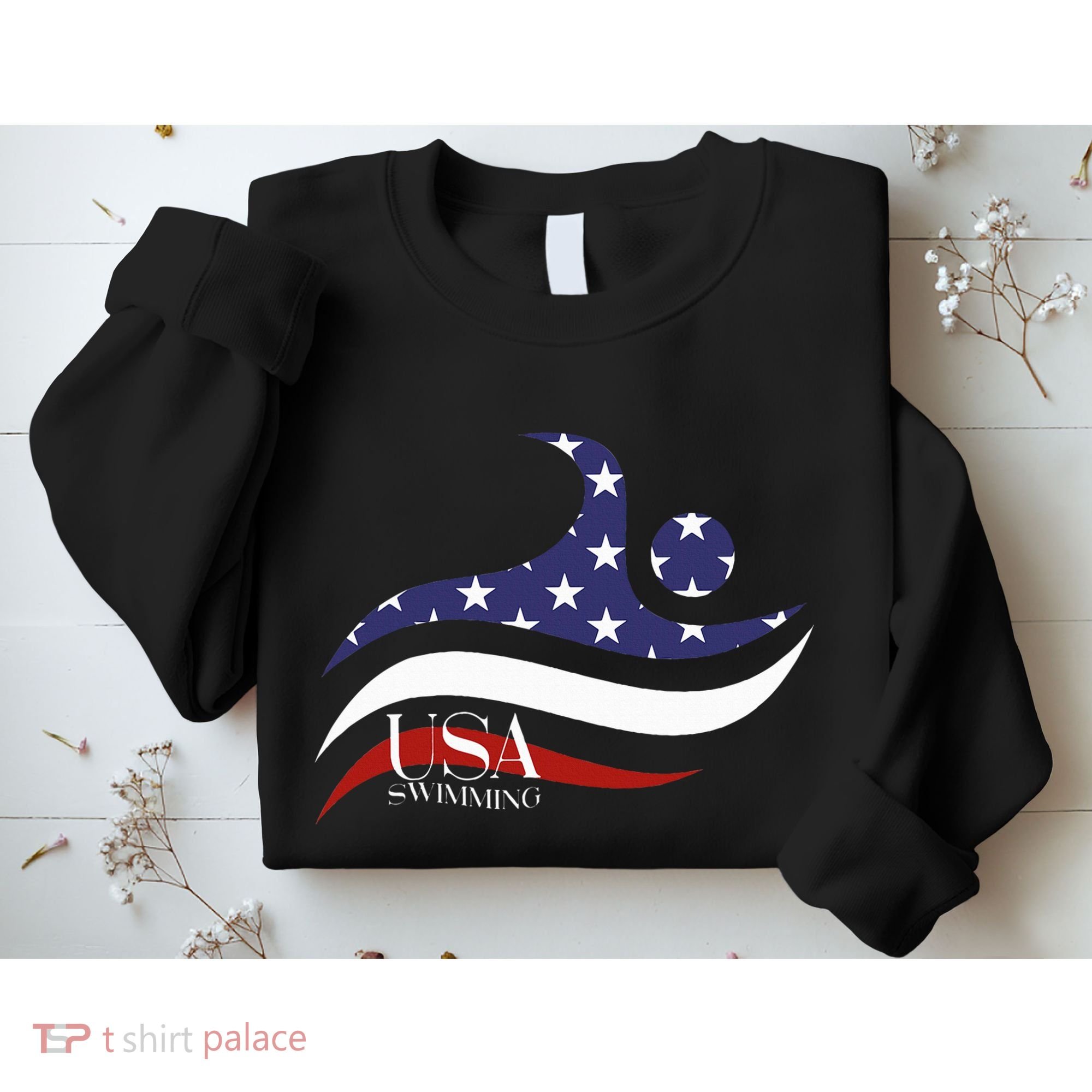 Patriotic American Flag Swimming Usa Gift Swim Team Sweatshirt