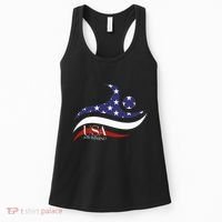 Patriotic American Flag Swimming Usa Gift Swim Team Women's Tank Top thumb 0