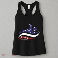 Patriotic American Flag Swimming Usa Gift Swim Team Women's Tank Top thumb 3