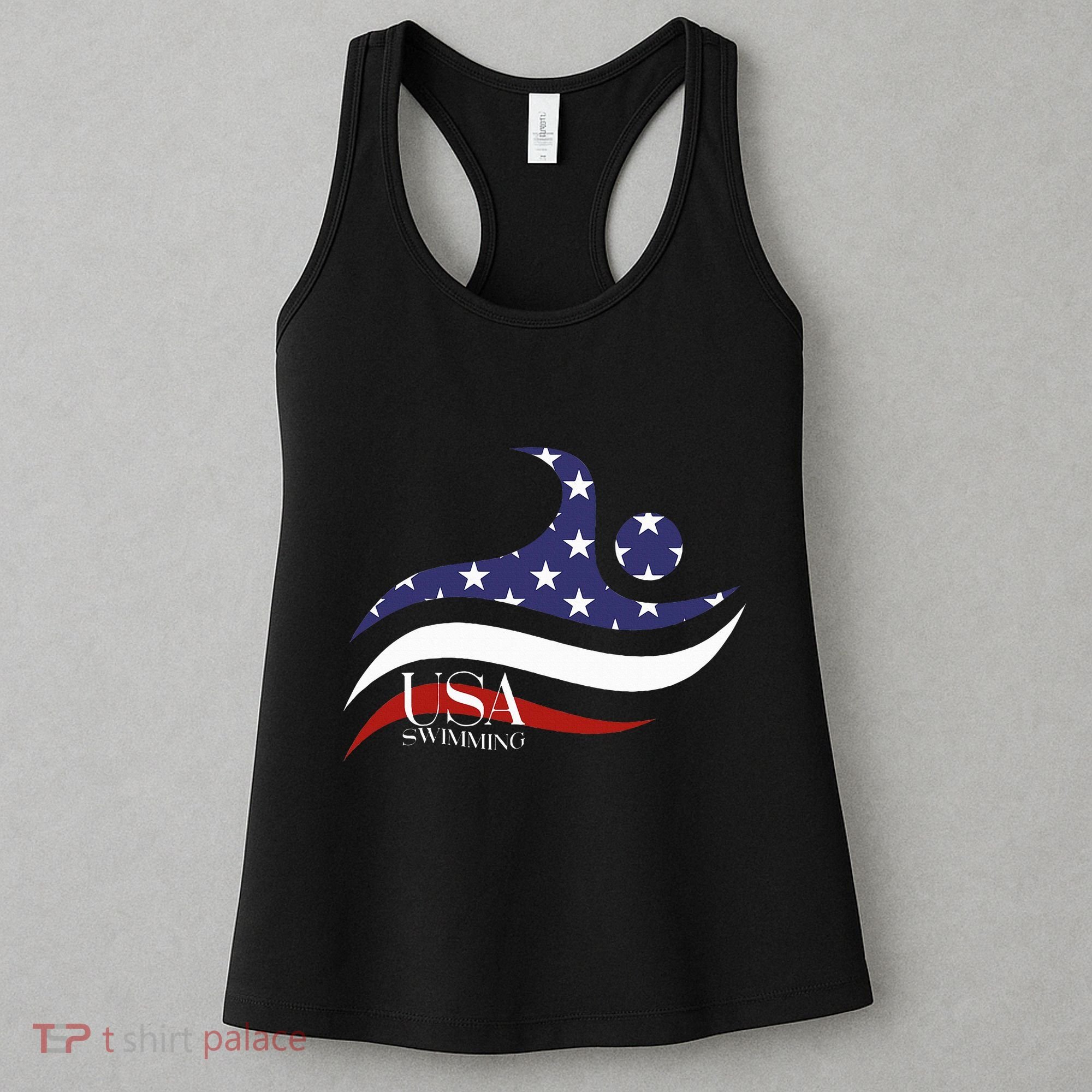 Patriotic American Flag Swimming Usa Gift Swim Team Women's Tank Top