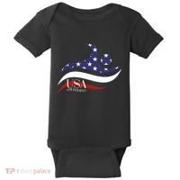 Patriotic American Flag Swimming Usa Gift Swim Team Baby Bodysuit thumb 0