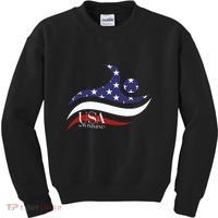Patriotic American Flag Swimming Usa Gift Swim Team Kids Sweatshirt thumb 0
